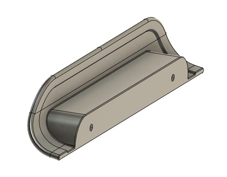 CAD model of the replacement freezer door handle