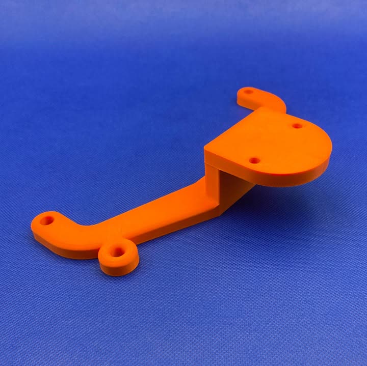 Custom 3D printed front mount for a jet ski, printed in orange PETG