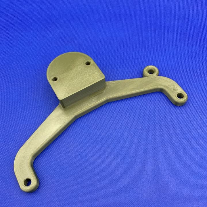 The final version of the custom front mount, printed in a durable outdoor material