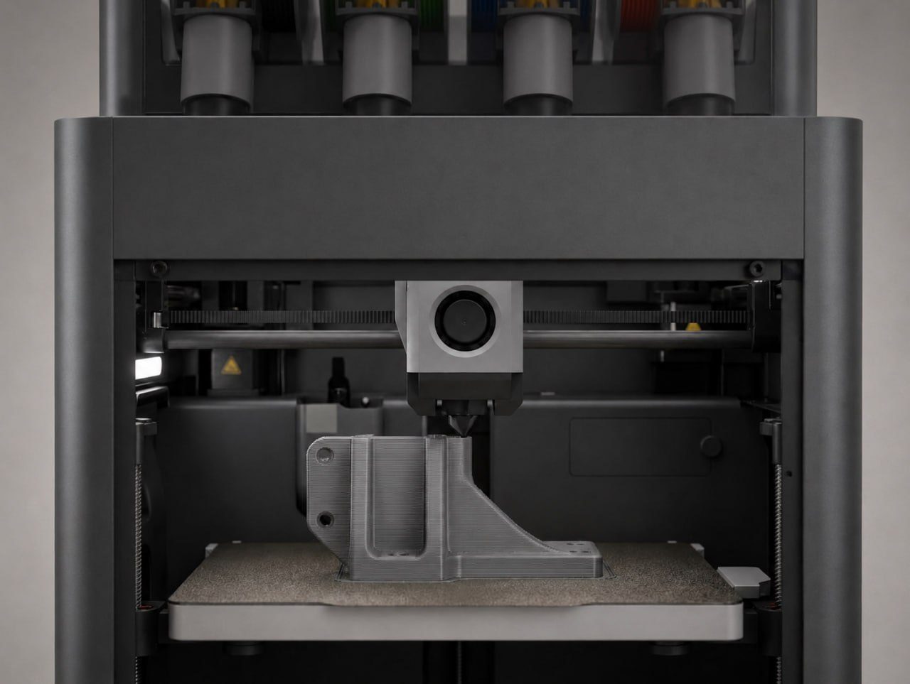 3D printer producing a custom engineering part at TechTribe Unlimited