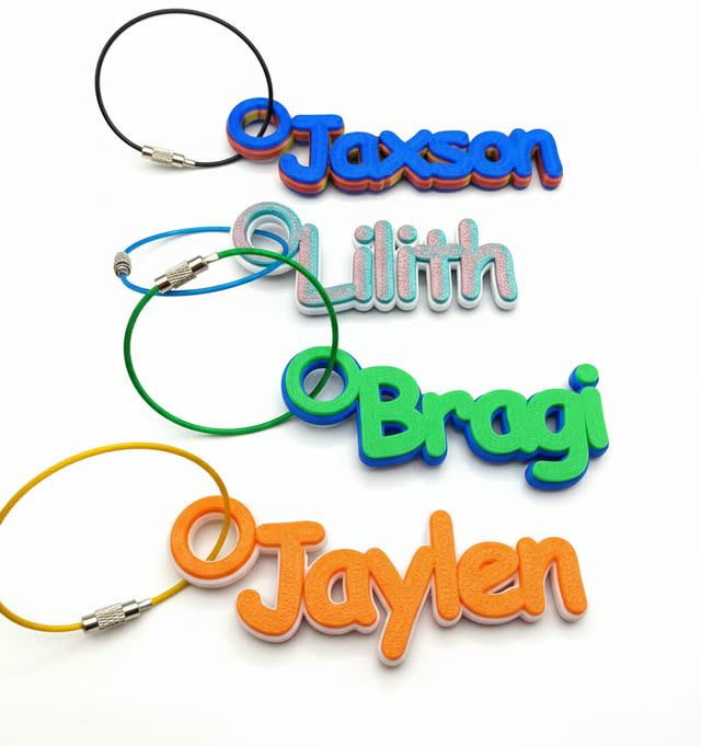 Customisable Name Tags, 3D printed in New Zealand