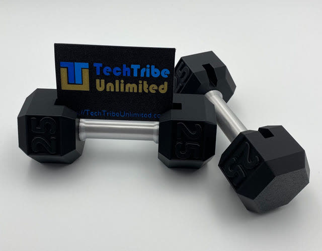 Dumbbell Business Card Holder - Perfect for Personal Trainers, 3D printed in New Zealand